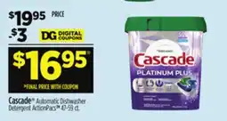 Dollar General Cascade Automatic Dishwasher Detergent ActionPacs offer