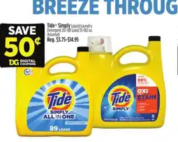 Dollar General Tide Simply Liquid Laundry Detergent offer