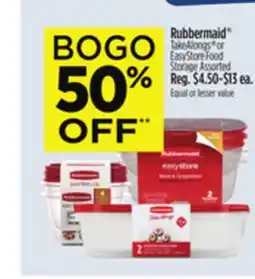 Dollar General Rubbermaid TakeAlongs or EasyStoreFood Storage offer