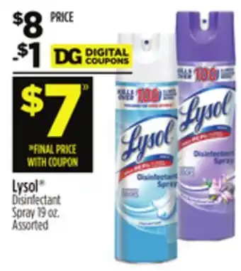 Dollar General Lysol Disinfectant Spray offer