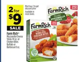Dollar General Farm Rich Mozzarella Cheese Sticks or Chicken Bites Buffalo or Barbecue offer