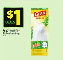 Dollar General Glad Quick-Tie Kitchen Trash Bags offer