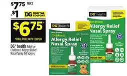 Dollar General DG health Adult or Children's Allergy Relief Nasal Spray offer