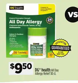Dollar General DG health All Day Allergy Relief offer