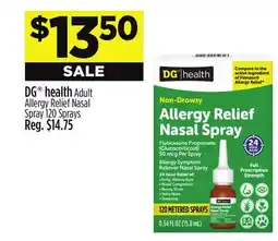 Dollar General DG health Adult Allergy Relief Nasal Spray offer