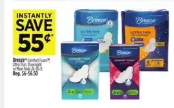 Dollar General Breeze Comfort Foam , Ultra Thin, Overnight or Maxi Pads offer