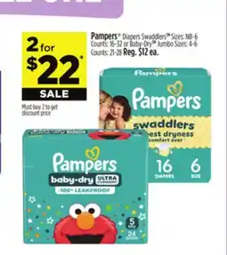 Dollar General Pampers Diapers Swaddlers offer