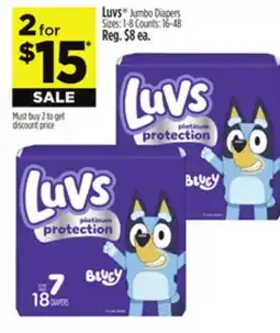 Dollar General Luvs Jumbo Diapers offer