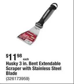 The Home Depot Husky 3 in. Bent Extendable Scraper with Stainless Steel Blade offer