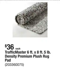 The Home Depot TrafficMaster 6 ft. x 8 ft. 5 lb. Density Premium Plush Rug Pad offer