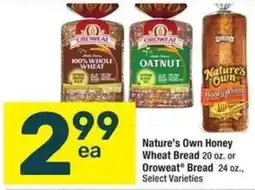 Albertsons Nature's Own Honey Wheat Bread offer