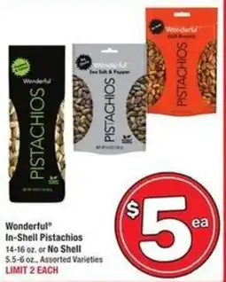 Albertsons Wonderful In-Shell Pistachios or No Shell offer