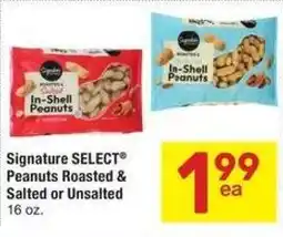 Albertsons Signature select peanuts roasted & salted or unsalted offer