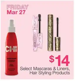 JC Penney Select Mascaras & Liners, Hair Styling Products offer
