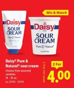 Lidl Daisy Pure & Natural sour cream offer