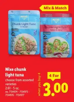Lidl Nixe chunk light tuna offer