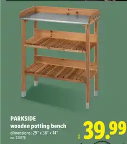 Lidl PARKSIDE wooden potting bench offer