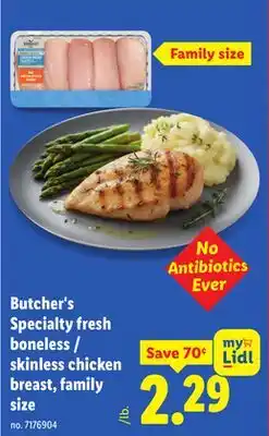 Lidl Butcher's Specialty fresh boneless/skinless chicken breast, family size offer