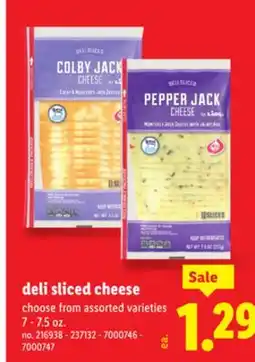 Lidl deli sliced cheese offer