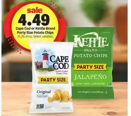Meijer Cape Cod or Kettle Brand Party Size Potato Chips offer