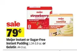 Meijer Meijer Instant or Sugar-Free Instant Pudding 1.34-3.9 oz. or Gelatin. 44-3 oz offer