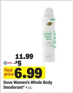 Meijer Dove Women's Whole Body Deodorant offer