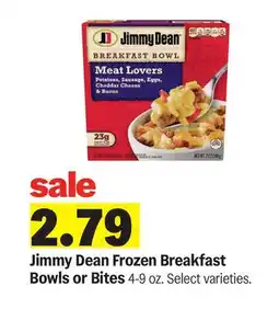 Meijer Jimmy Dean Frozen Breakfast Bowls or Bites offer