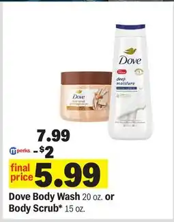 Meijer Dove Body Wash 20 oz. or Body Scrub 15 oz offer