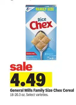 Meijer General Mills Family Size Chex Cereal offer
