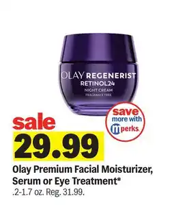 Meijer Olay Premium Facial Moisturizer, Serum or Eye Treatment offer