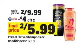 Meijer L' Oréal Elvive Shampoos or Conditioners offer