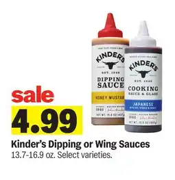 Meijer Kinder's Dipping or Wing Sauces offer