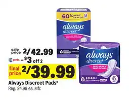 Meijer Always Discreet Pads offer