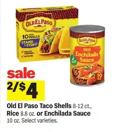 Meijer Old El Paso Taco Shells 8-12 ct., Rice 8.8 oz. or Enchilada Sauce 10 oz offer