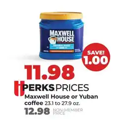Hy-Vee Maxwell House or Yuban coffee offer