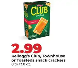 Hy-Vee Kellogg's Club, Townhouse or Toasteds snack crackers offer