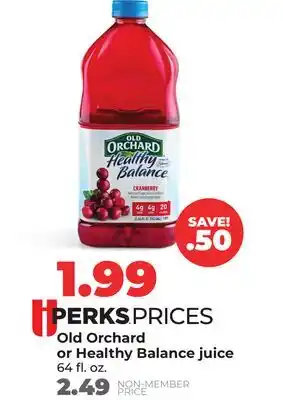 Hy-Vee Old Orchard or Healthy Balance juice offer