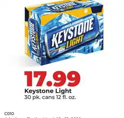 Hy-Vee Keystone Light offer