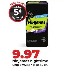Hy-Vee Ninjamas nighttime underwear offer
