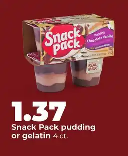 Hy-Vee Snack Pack pudding or gelatin offer