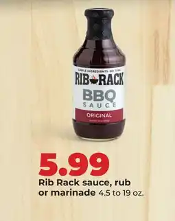 Hy-Vee Rib Rack sauce, rub or marinade offer