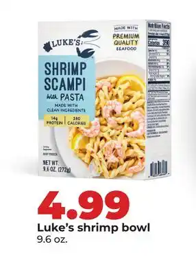Hy-Vee Luke's shrimp bowl offer