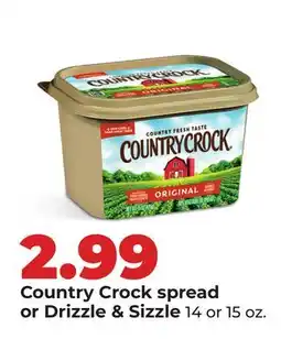 Hy-Vee Country Crock spread or Drizzle & Sizzle offer