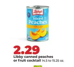 Hy-Vee Libby canned peaches or fruit cocktail offer