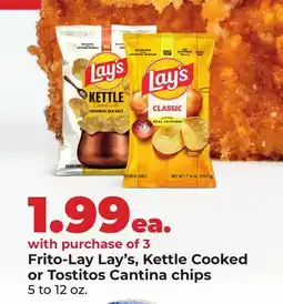 Hy-Vee Frito-Lay Lay's, Kettle Cooked or Tostitos Cantina chips offer