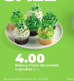 Hy-Vee Bakery-fresh decorated cupcakes offer