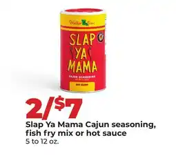Hy-Vee Slap Ya Mama Cajun seasoning, fish fry mix or hot sauce offer