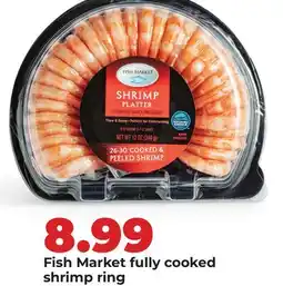 Hy-Vee Fish Market fully cooked shrimp ring offer