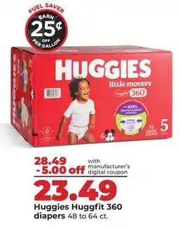 Hy-Vee Huggies Huggfit 360 diapers offer