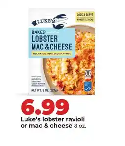 Hy-Vee Luke's lobster ravioli or mac & cheese offer